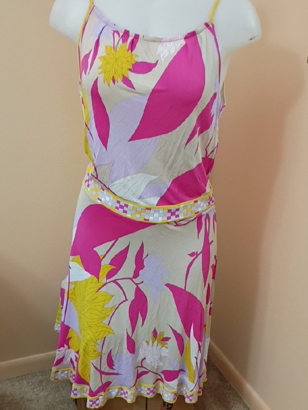 Emilio Pucci Yellow and Pink Trim Labeled Garment